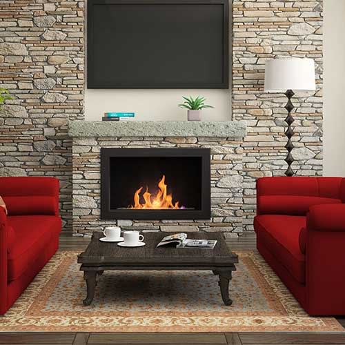 Fireplace with Stone